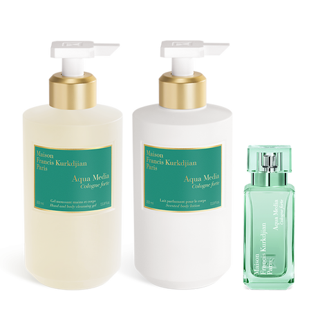 Aqua Media Cologne forte, , hi-res, Scented hand & body cleansing gel, Scented body lotion <br>and Eau de parfum Trio